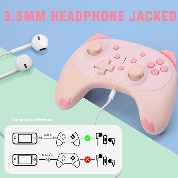 Cute Cat Ears Switch Pro Controller - Picture 7 of 7